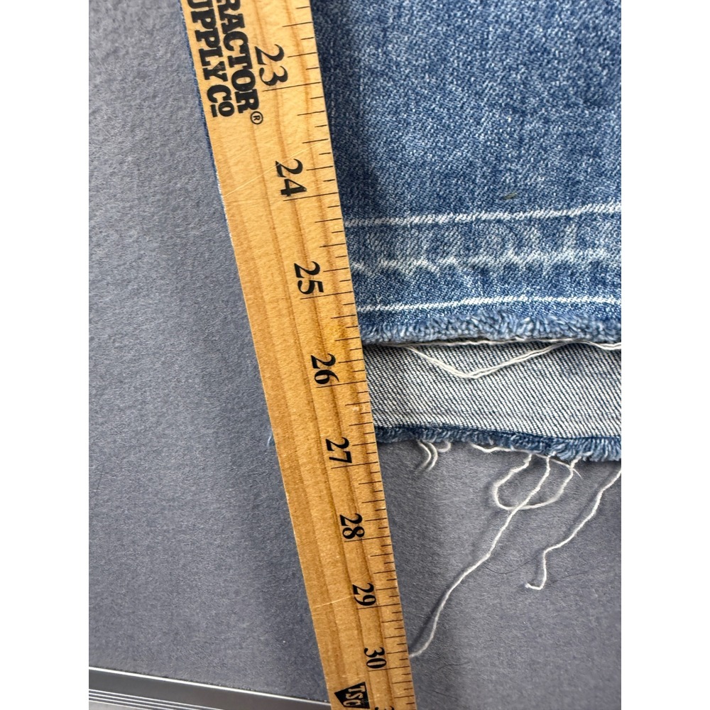 7 For All Mankind High Waist Ankle Skinny Jeans Medium Wash Raw Hem Size 33 - Picture 2 of 6